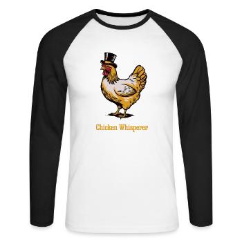 Chicken Whisperer - Unisex Long Sleeve Baseball T-Shirt - white/black - Front - Nik (191cm)