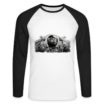 Home is Where My Bike Is - Cooles Biker Shirt - Unisex Baseballshirt langarm - Weiß/Schwarz - Vorne - Nik (191cm)