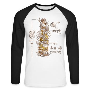 Da Vinci Beer - Unisex Baseballshirt langarm - Weiß/Schwarz - Vorne - Nik (191cm)