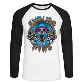 Enduro Tour v2 - T-shirt baseball manches longues Homme - blanc/noir - Devant - Nik (191cm)