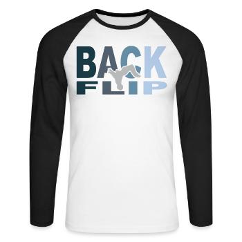 Backflip - T-shirt baseball manches longues Homme - blanc/noir - Devant - Nik (191cm)