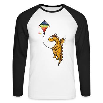 Dragon - Unisex Long Sleeve Baseball T-Shirt - white/black - Front - Nik (191cm)