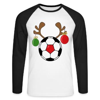 Christmas football gift antler Christmas Eve - Unisex Long Sleeve Baseball T-Shirt - white/black - Front - Nik (191cm)