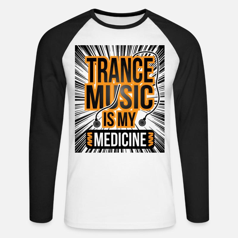 Trance Musik Geschenk Geschenkidee - Unisex Baseballshirt langarm - Weiß/Schwarz
