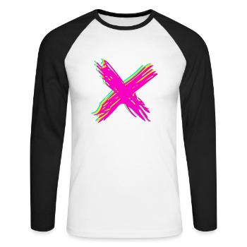 character - Unisex Long Sleeve Baseball T-Shirt - white/black - Front - Nik (191cm)