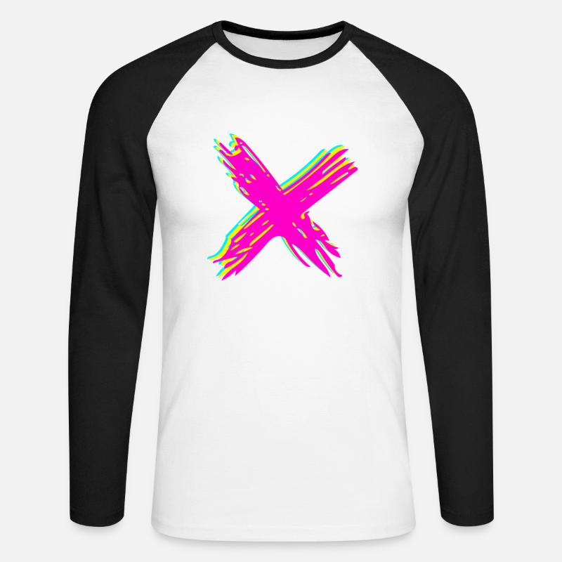 Zeichen - Unisex Baseballshirt langarm - Weiß/Schwarz