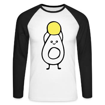 Egg - breakfast - funny - Unisex Long Sleeve Baseball T-Shirt - white/black - Front - Nik (191cm)