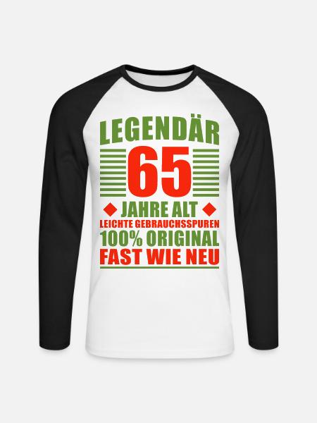 Legendär - Unisex Baseballshirt langarm - Weiß/Schwarz