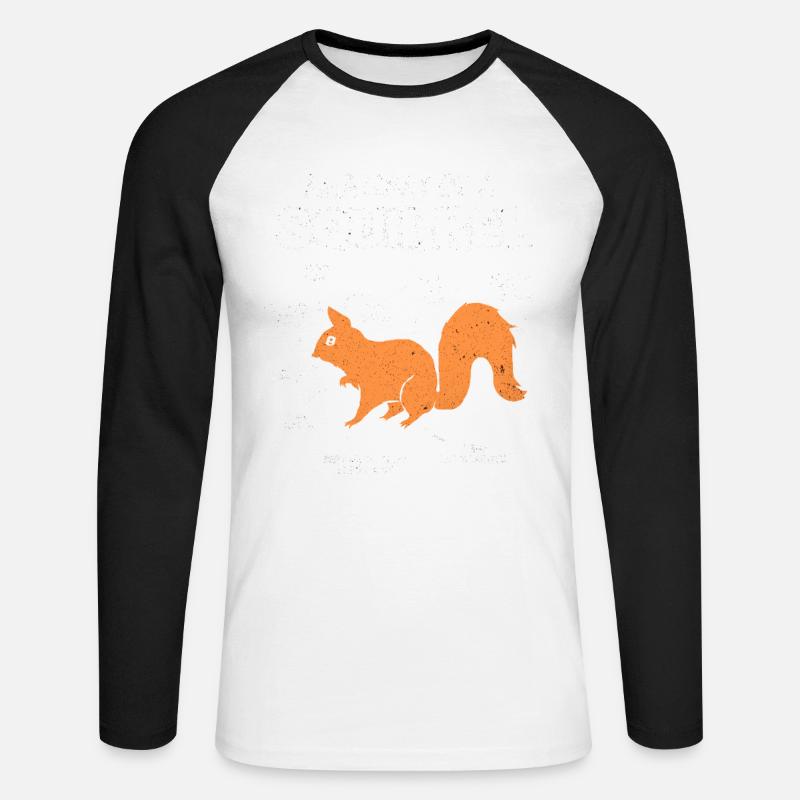 Eichhörnchen - Unisex Baseballshirt langarm - Weiß/Schwarz