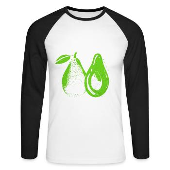 Avocado - T-shirt baseball manches longues Homme - blanc/noir - Devant - Nik (191cm)