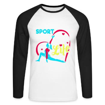 Gymnastik Handstand Turnen Kunstturnen Geschenk - Unisex Baseballshirt langarm - Weiß/Schwarz - Vorne - Nik (191cm)