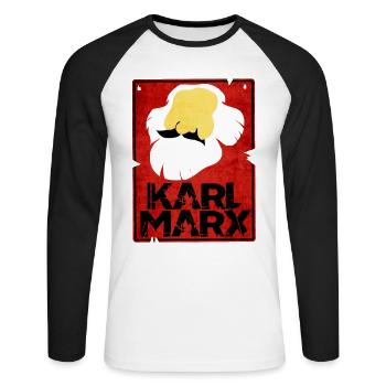 Kommunismus Lenin Marx Klassenkampf Sozial - Unisex Baseballshirt langarm - Weiß/Schwarz - Vorne - Nik (191cm)