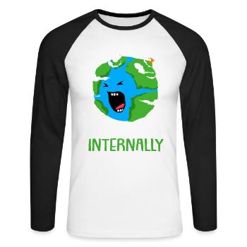 Climate Change Earth Day Environmental Protection Eco Organic Earth - Unisex Long Sleeve Baseball T-Shirt - white/black - Front - Nik (191cm)