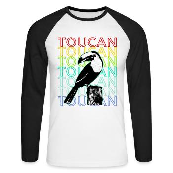 Tukan - T-shirt baseball manches longues Homme - blanc/noir - Devant - Nik (191cm)