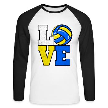 Volley-ball - T-shirt baseball manches longues Homme - blanc/noir - Devant - Nik (191cm)