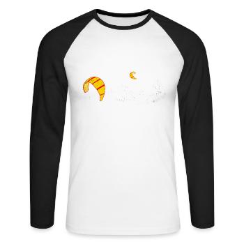 Kiteboard - Unisex Baseballshirt langarm - Weiß/Schwarz - Vorne - Nik (191cm)