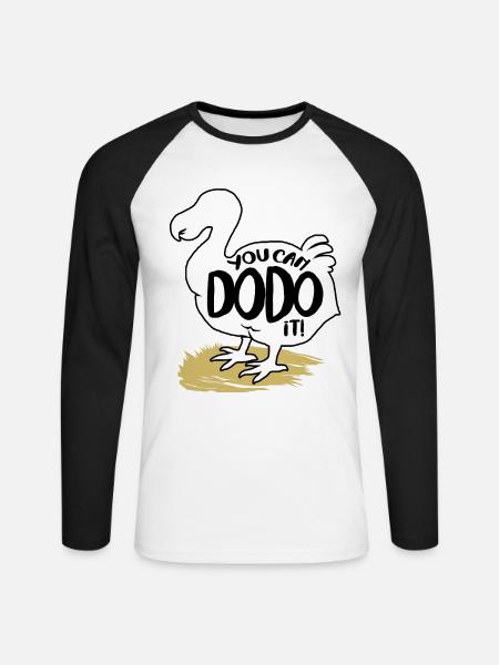 Dodo Geschenk Vogel Urzeit Fossil Archäologie Geek - Unisex Baseballshirt langarm - Weiß/Schwarz