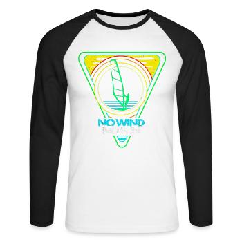 Planche à voile - T-shirt baseball manches longues Homme - blanc/noir - Devant - Nik (191cm)