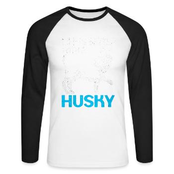 Husky - T-shirt baseball manches longues Homme - blanc/noir - Devant - Nik (191cm)