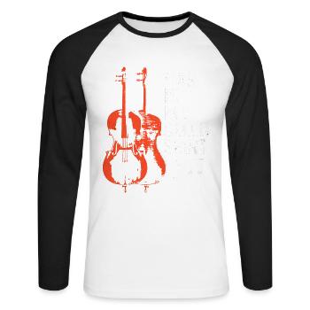 Cello - Unisex Baseballshirt langarm - Weiß/Schwarz - Vorne - Nik (191cm)