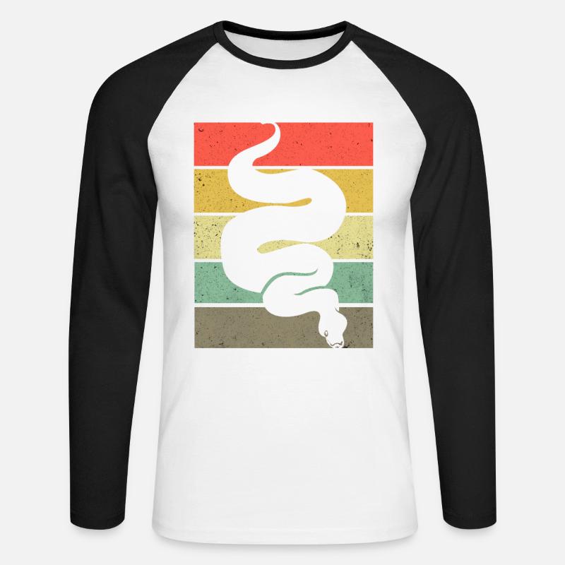 Python - T-shirt baseball manches longues Homme - blanc/noir