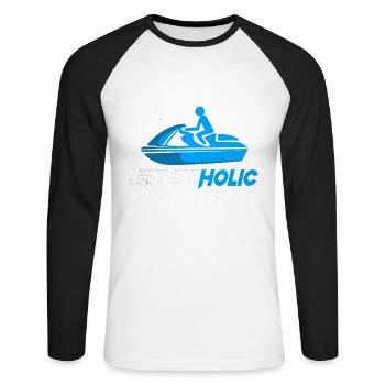 Jet ski - Unisex Long Sleeve Baseball T-Shirt - white/black - Front - Nik (191cm)