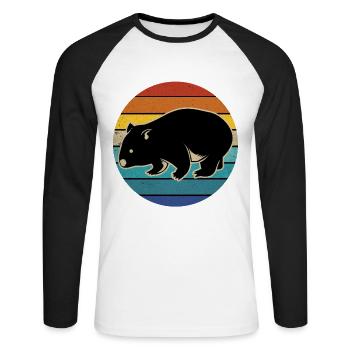 Wombat - Unisex Baseballshirt langarm - Weiß/Schwarz - Vorne - Nik (191cm)