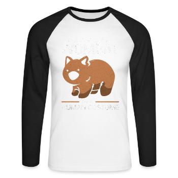 Wombat - T-shirt baseball manches longues Homme - blanc/noir - Devant - Nik (191cm)