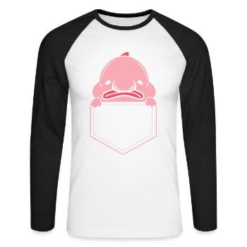 Blobfish Deep Sea Grumpy Introverted Gift - Unisex Long Sleeve Baseball T-Shirt - white/black - Front - Nik (191cm)