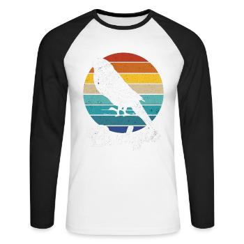 Budgie - Unisex Long Sleeve Baseball T-Shirt - white/black - Front - Nik (191cm)