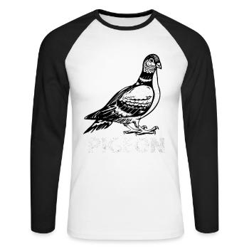 Dove - Unisex Long Sleeve Baseball T-Shirt - white/black - Front - Nik (191cm)