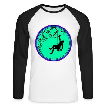 Escalade escalade escalade mur d’escalade montagne roche sport - T-shirt baseball manches longues Homme - blanc/noir - Devant - Nik (191cm)