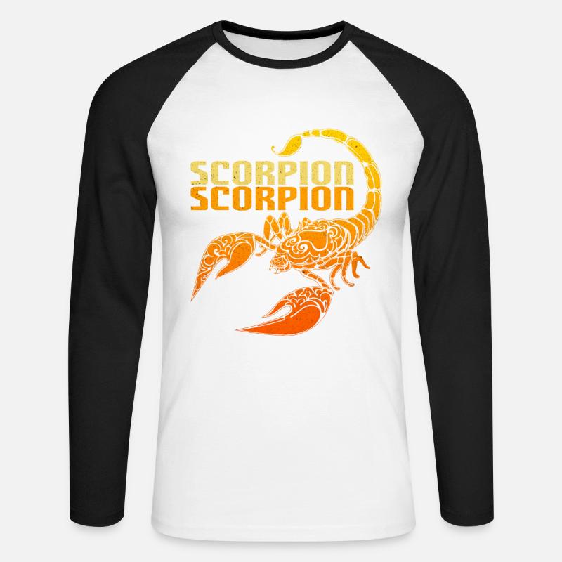 Skorpion - Unisex Baseballshirt langarm - Weiß/Schwarz