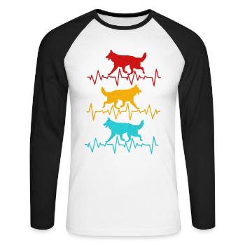 German Shepherd - Unisex Long Sleeve Baseball T-Shirt - white/black - Front - Nik (191cm)