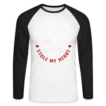 Batteries - T-shirt baseball manches longues Homme - blanc/noir - Devant - Nik (191cm)