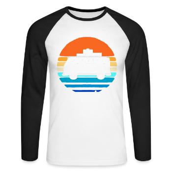 Camping Gift Camper Camping Holiday Holidays Forest - Unisex Long Sleeve Baseball T-Shirt - white/black - Front - Nik (191cm)