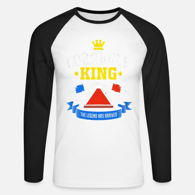 Cornhole - Unisex Long Sleeve Baseball T-Shirt - white/black