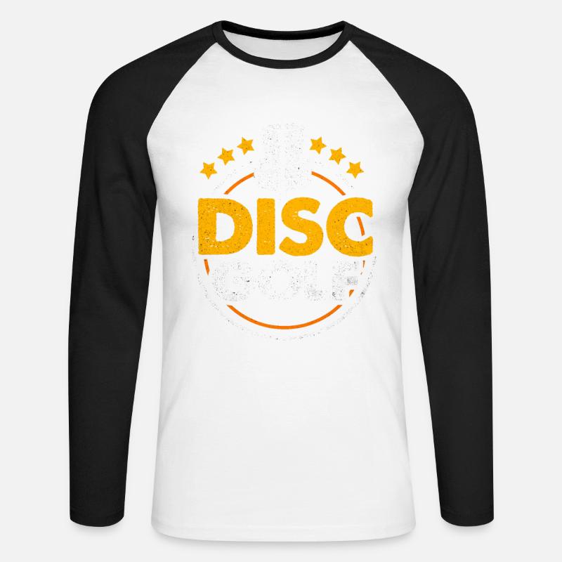 Frisbee - Unisex Baseballshirt langarm - Weiß/Schwarz