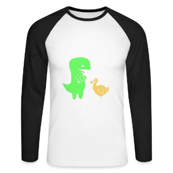 dodo - Unisex Long Sleeve Baseball T-Shirt - white/black - Front - Nik (191cm)