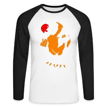 Dodo Gift Bird Ancient Fossil Archaeology Geek - Unisex Long Sleeve Baseball T-Shirt - white/black - Front - Nik (191cm)