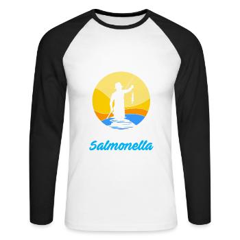 Salmonella - Unisex Long Sleeve Baseball T-Shirt - white/black - Front - Nik (191cm)