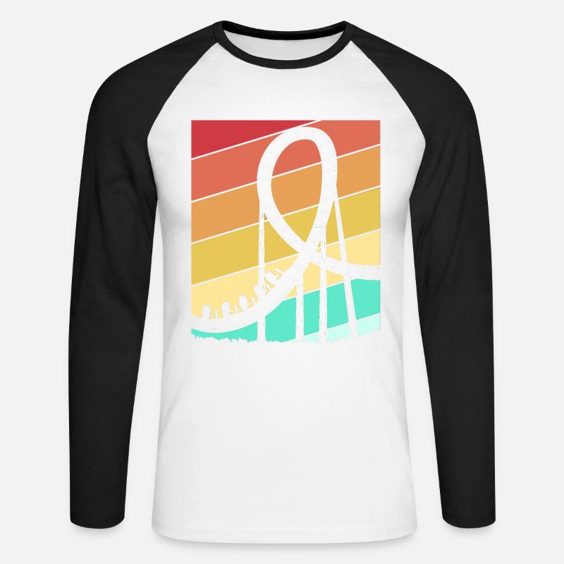 Achterbahn - Unisex Baseballshirt langarm - Weiß/Schwarz