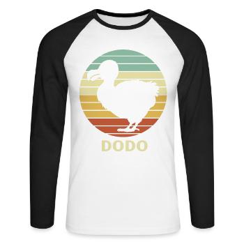 dodo - Unisex Long Sleeve Baseball T-Shirt - white/black - Front - Nik (191cm)