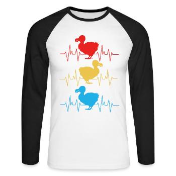 Dodo Gift Bird Ancient Fossil Archaeology Geek - Unisex Long Sleeve Baseball T-Shirt - white/black - Front - Nik (191cm)