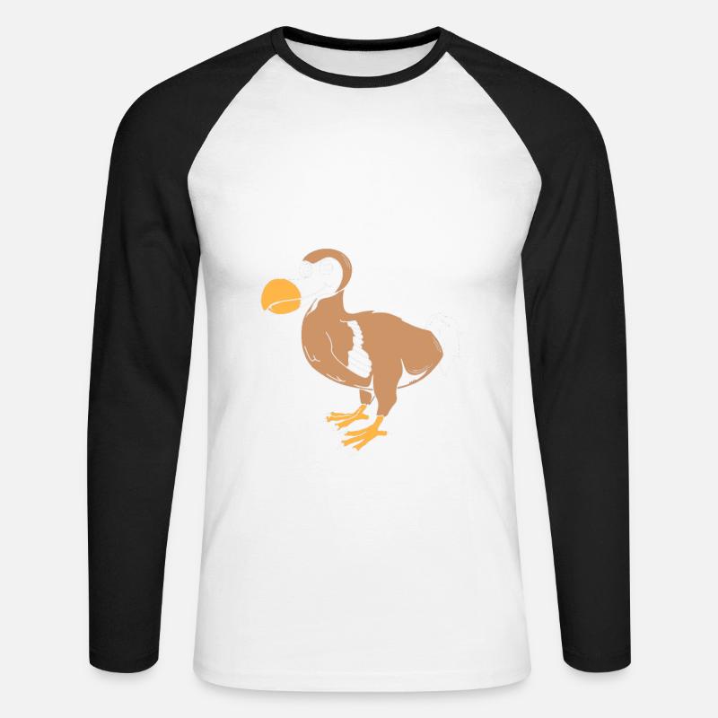 Dodo - Unisex Baseballshirt langarm - Weiß/Schwarz
