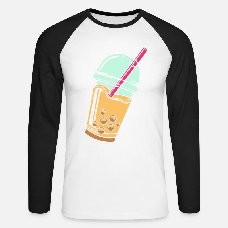 Bubble Tee Boba Tea - Unisex Baseballshirt langarm - Weiß/Schwarz