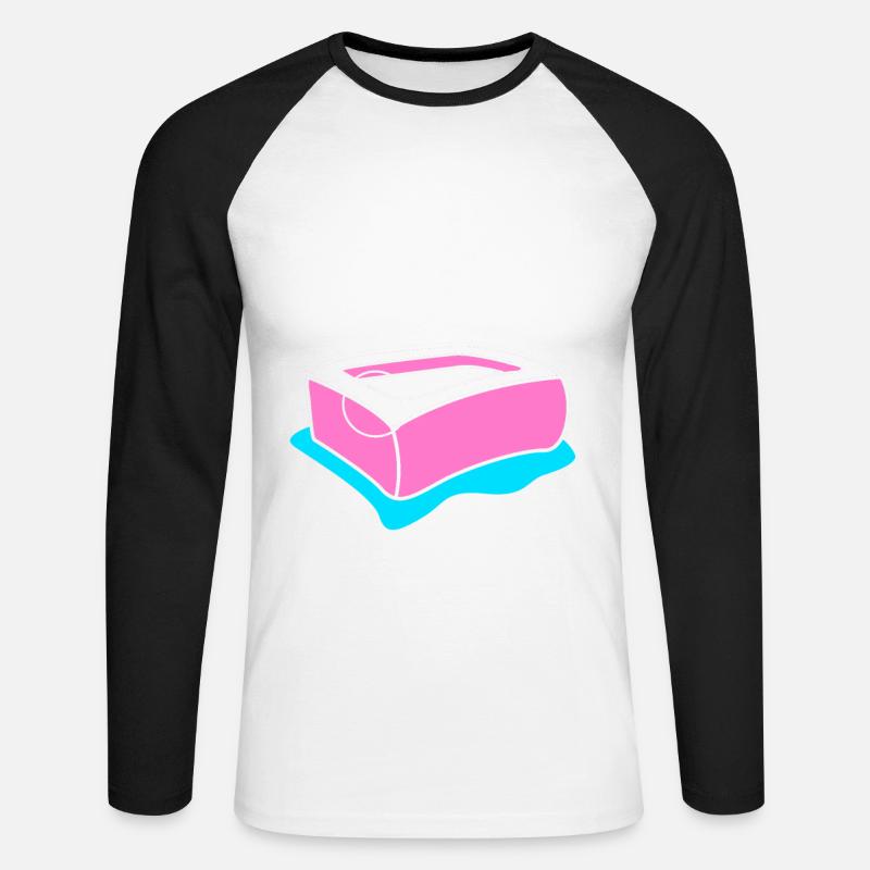 Seife - Unisex Baseballshirt langarm - Weiß/Schwarz