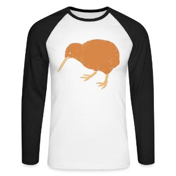 kiwi-oiseau kiwi - T-shirt baseball manches longues Homme - blanc/noir - Devant - Nik (191cm)