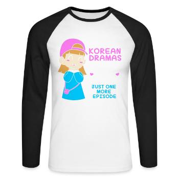 K-Pop Korea-Popmusik Kdrama Kpop Korea Koreanisch - Unisex Baseballshirt langarm - Weiß/Schwarz - Vorne - Nik (191cm)