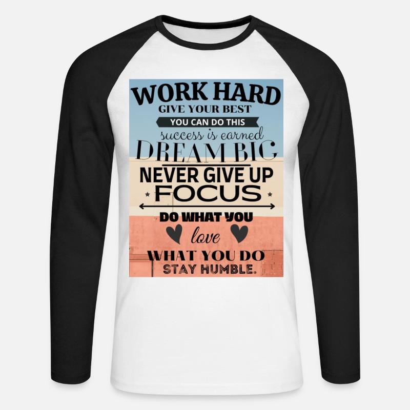Harte Arbeit - Unisex Baseballshirt langarm - Weiß/Schwarz